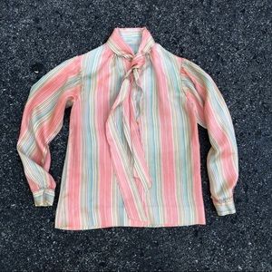 Vintage 60s Striped Blouse